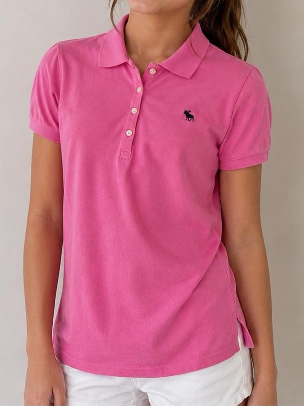 Abercrombie Vintage Pink Short Sleeve Polo Shirt - XL